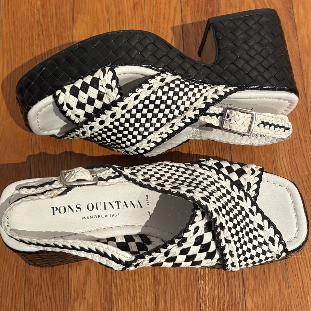 NEW-Never worn! Pons Quintana Leather Woven Sandals 38 fits 7-1/2